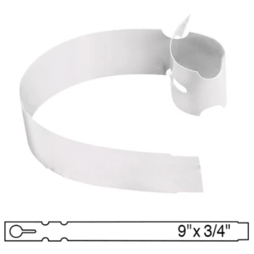 BarcodeFactory 9x0.75 Thermal White Tree Wrap Tags [Non-Perforated] BAR-WP9X07-WH